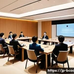 비즈니스 코칭 워크샵 운영 가이드 - A modern Japanese-style business coaching workshop scene showing diverse participants actively engag...